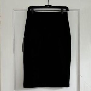 BCBG Maxazria Black Suede Pencil Skirt SMALL
